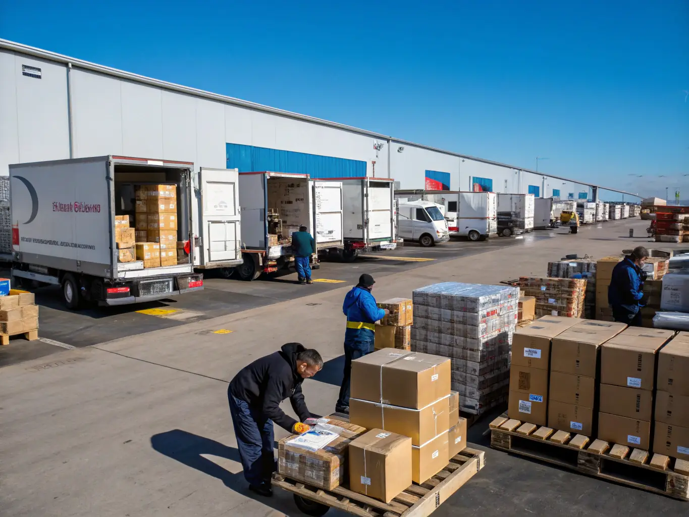 An image showing a diverse range of high-value cargo, such as electronics and luxury goods, being loaded onto a Mekongzon-branded truck for regional distribution, highlighting the company's multimodal transportation capabilities.